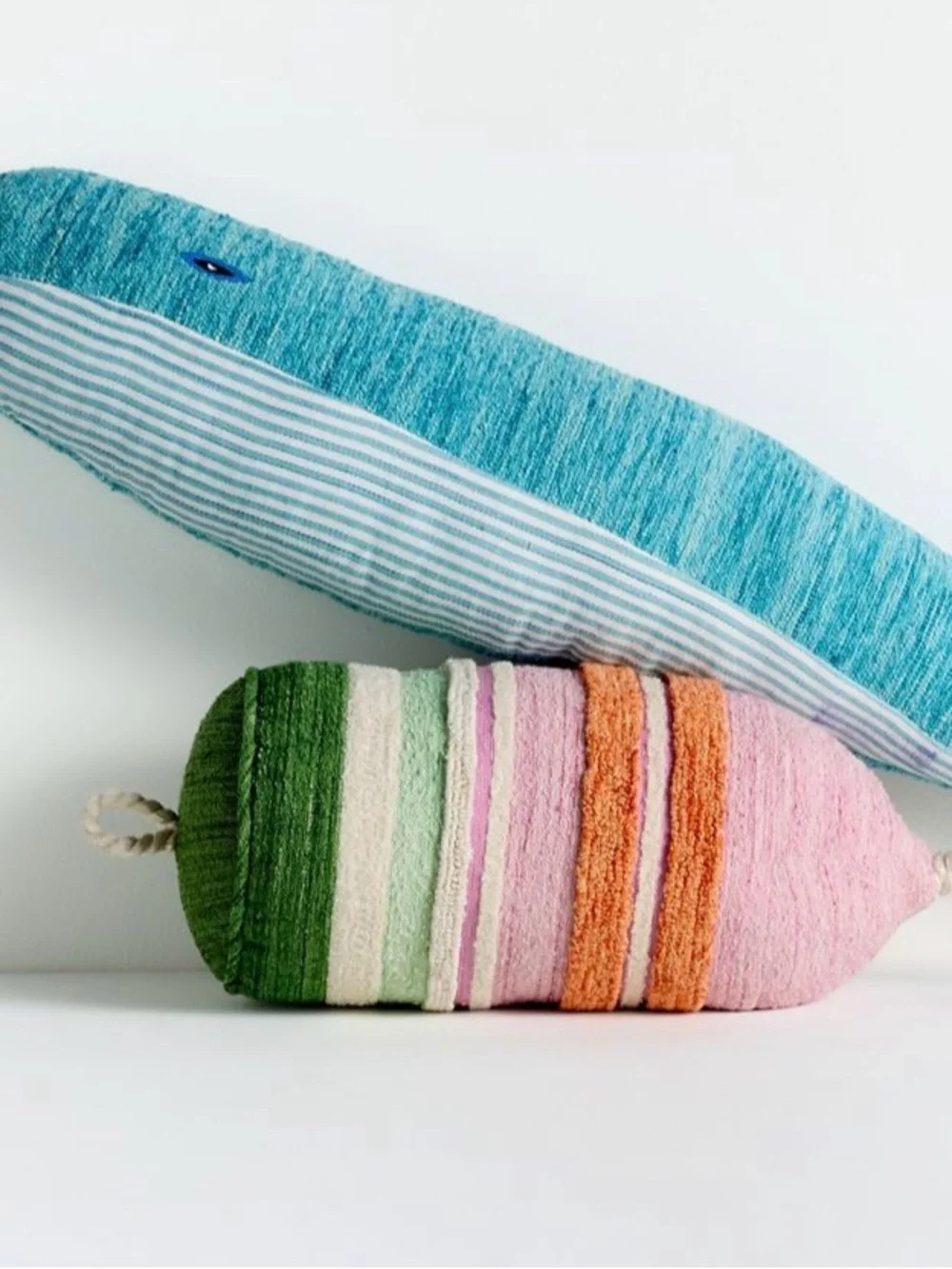 New! NWT Anthropologie Millie Outdoor Woven Shaped Cushion in Buoy